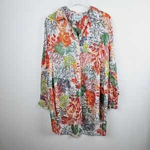 True Destinations Swimsuit Shirt Dress Coverup, size Large